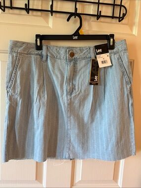 Lee Light Blue Striped Denim Mini Skirt